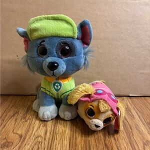 Paw Patrol Rocky And Ty Teeny Skye Stuffed Animals Small Toy Plushies Bundle
